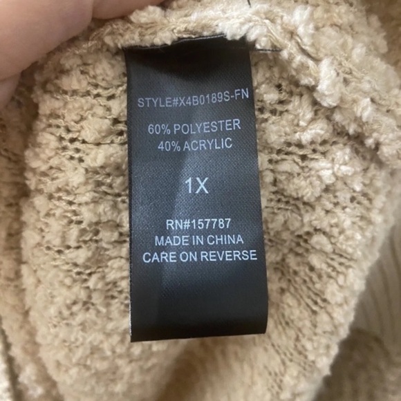 Fashion Nova After Dark Taupe Hooded Sweatshirt Plus Size 1X Women’s - Picture 11 of 15